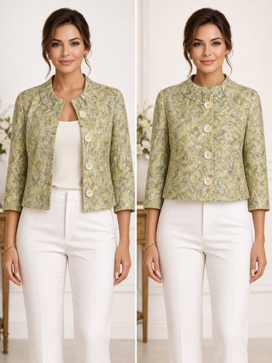 People Like Frank Jackets & Blazers - People Like Frank Metallic Green Swing Jacket